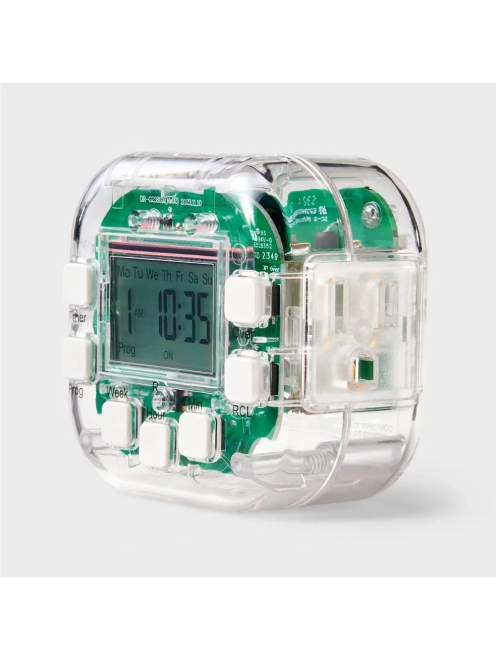 Grounded Outlet Digital Timer Indoor Plug In 15A Heyday Clear